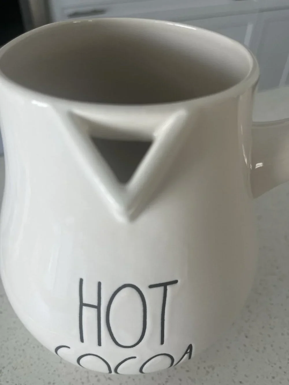 RAE DUNN Artisan Collection White HOT COCOA Pot Farmhouse Christmas By Magenta